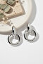 White Color Brass Snap-On Hoop Earrings - Stylish Modern Design - 6