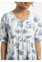 Long Cotton Nightgown with Floral Print - 4