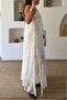 White Embroidered Strappy Long Dress 3437 - 2
