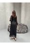 Women's Gathered Detailed Cuff Belted Yoryo Fabric Invitation Wedding Graduation Evening Dress - 2