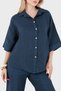 100% Linen Brode Detailed Short Sleeve Shirt Shirt 69912875 - 5