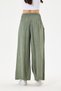 Women's Khaki Italian 100% Linen Elastic Waist Wide Leg Palazzo Trousers Size 38 - 42 - 5