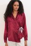 Women's Double-Breasted Satin Shirt 1510 - Burgundy - 4