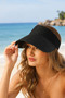 Women's Straw Visor Hat with Elastic Back, Sun Protection Beach Sports Hat - 3