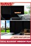 Blackout Window Privacy Film, 100% Light Sun Blocking Window Sticker, 45x200cm Frosted Glass Static Cling - 5