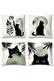Player Cat Patterned 4-Piece Throw Pillow Cover Set - 3