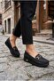 35441 Comfortable Flexible Buckle Detailed Thick Sole Women's Ballerinas - 6