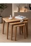 3-Piece Zigon Coffee Table Set with Wooden Legs Modern Nordic Design Coffee Table Set - 2