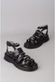Choose c161 genuine leather thong sandals for women (sole: 3.5 cm) black - 6