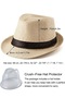 LADYBRO Straw Fedora Hats for Men - Women Hat Summer Beach Hat Men Straw Hat Trilby Hat - 3