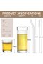 Drinking Glasses Set of 12 Glass Tumblers. 300ml Glasses and 200ml Glasses Set. Glass Cups with Straws.Cocktail, Juice, Whiskey , Small Size - 2