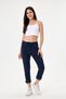 Women's Navy Blue Italian Lycra Trousers with Side Stripes and Lace-Up Waist, Sizes 38 - 46 - 2