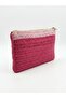 Women's Pink Clutch Handmade Zipper Bag - 3
