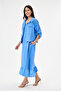 Blue Italian 100% Linen Suit with Mesh on the Shoulder and Collar Jacket 2 Piece Set Long Linen Suit Size 38 - 44 - 3