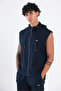 Modal Interlock Hooded Zipper Pocket Men's Sports Vest - 6