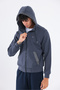 Modal Fabric Hooded Zippered Men's Sweatshirt with Contrast Detail - 5