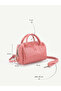 Patterned Pink Patent Leather Shk184 Faux Leather, Single Compartment with Zipper, Strap, Hand, Arm and Shoulder Bag - 8