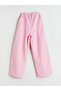 Pink Elastic Waist Plaid Girls' Pants - 2