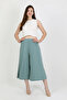 Liva Elastic Waist Draped Wide Cut Skirt Trousers Tns-4404 - 3