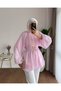 Women's Balloon Sleeve Bubble Belted Tunic - Pink