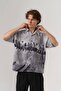 Worker Apaş Collar Short Sleeve Oversize Shirt - 2