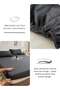 Fitted bed sheet 90*200+30 cm with 2 pillow covers, set of 3 pieces, plain black color. - 7