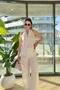 Brand Model Halter Neck Pants Blouse Tencel Set