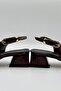 Short Heeled Patent Leather Women's Ballerinas Mary Jane Burgundy Patent Leather - 3