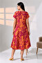 Summer Plus Size Viscose V-Neck Short Sleeve Dress 2688 - 2