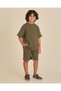 Boys Olive Jacquard Shorts - 2