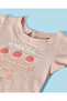 Infant Girls Peach Cupcake Graphic T-Shirt - 2