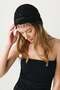 Beaded Fringe Detailed Summer Knitted Beanie Y8238 Black