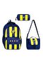 3-Piece Set Primary School Bag 40*30 cm Lunch Box Pencil Case Orthopedic Fan School Bag