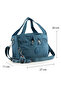 Crinkle Waterproof Lightweight Fabric Women's Multi-Compartment Crossbody Daily Hand Shoulder Messenger Bag Blue 146Z - 3
