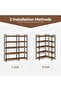 Industrial Corner Shelving Unit 5 Levels L- Tall Bookcase with 4 Hooks - Storage Unit Living Room Office Bedroom - 4