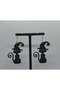 Halloween Witch and Cat Earrings 2 Pairs - Women's Themed Minimalist Earrings - 3