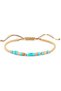 Darbari Women's Bracelet, Beaded Bracelet, with Turquoise Jasper & Ebony Wood, Handmade Adjustable Jewelry