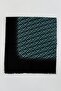 Women's Black Turquoise F Patterned Flared Scarf - 2
