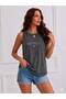 Happiness Printed Women's (Off Shoulder) Sleeveless T-Shirt with Straps