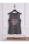 Flamingo Printed Women's (Off Shoulder) Sleeveless T-Shirt with Straps - 2