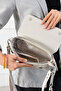 Women's Gray Hand and Shoulder Bag Unprinted Imported Stylish - 3