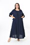 Women's Woven Whiscone Large Size Dress - 2