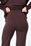 Maternity Side Zipper Long Sleeve High Waist Wide Leg Soft Touch Tracksuit Set Aci Brown - 8