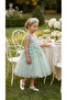 Green Lace Floral Fluffy Girl Evening Dress - 2