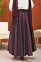 Plum Polka Dot Patterned Flared Skirt - 4