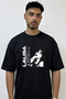 Lalisa Design Printed Oversize Black T-Shirt