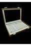 Glass Cover Leather Fabric Coffee-White Color 34 cm / 24 cm Bracelet Display Stand