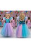 Girl's Mermaid Patterned Buckle Tutu Princess Dress for Special Occasions - 3