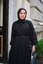 Women's Collar Tie Detailed Waist Tie Dress Black - 5