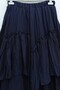 Elastic Waist Layered Voile Skirt – Navy Blue - 2